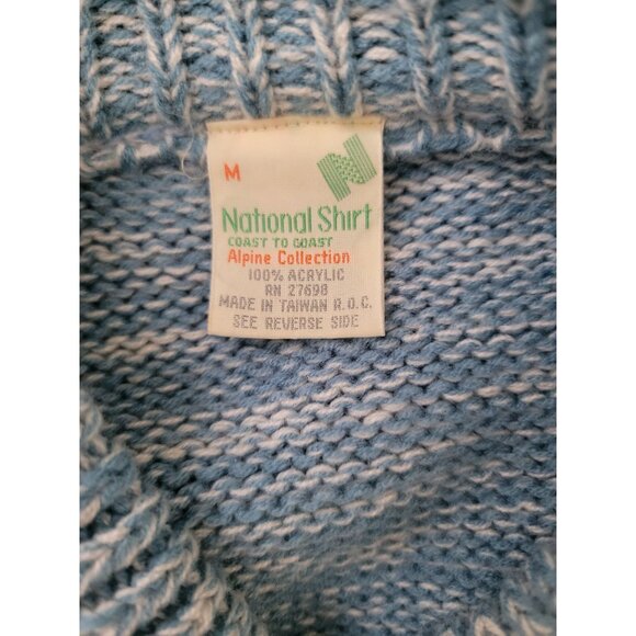 Vintage National Shirt Coast To Coast Alpine Collection Acrylic Ski Sweater Sz M - Picture 5 of 6